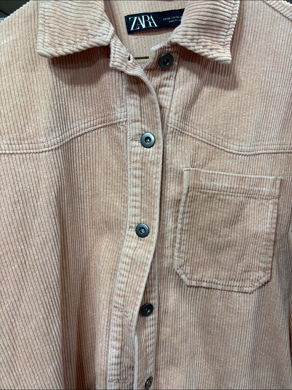 Zara Blush Corduroy Shacket Jacket - Picture 2 of 4